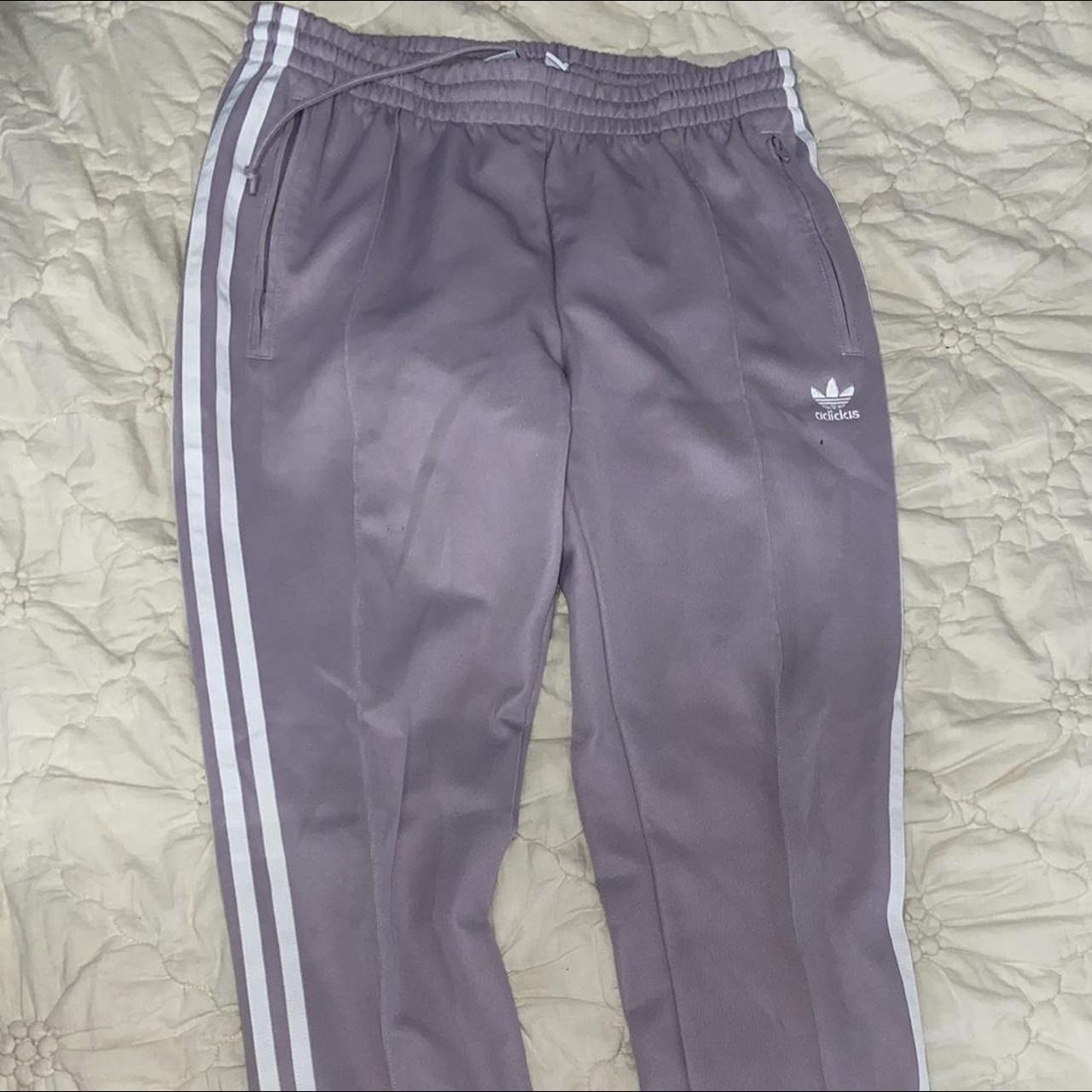 lilac adidas trousers