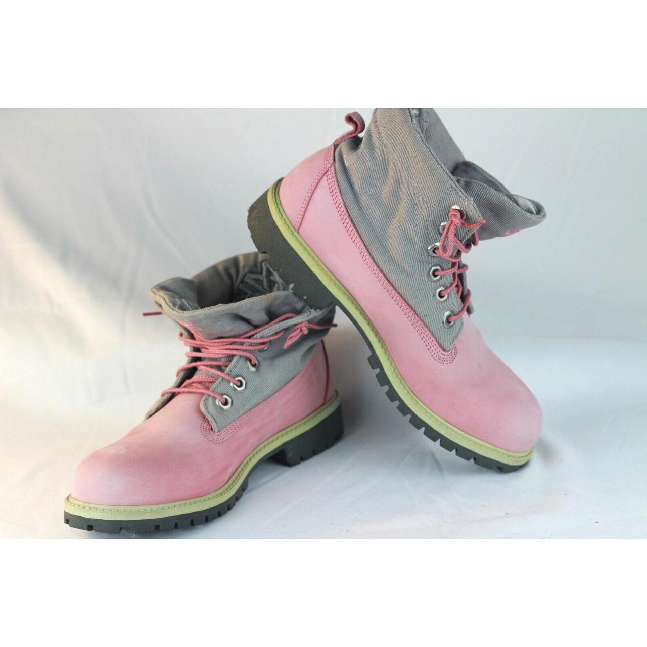 Grey and outlet pink timberlands