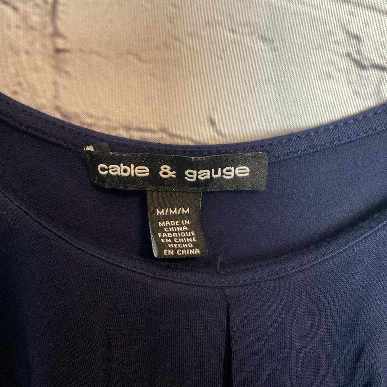 Cable & Gauge Women's Blue and Navy Blouse | Depop