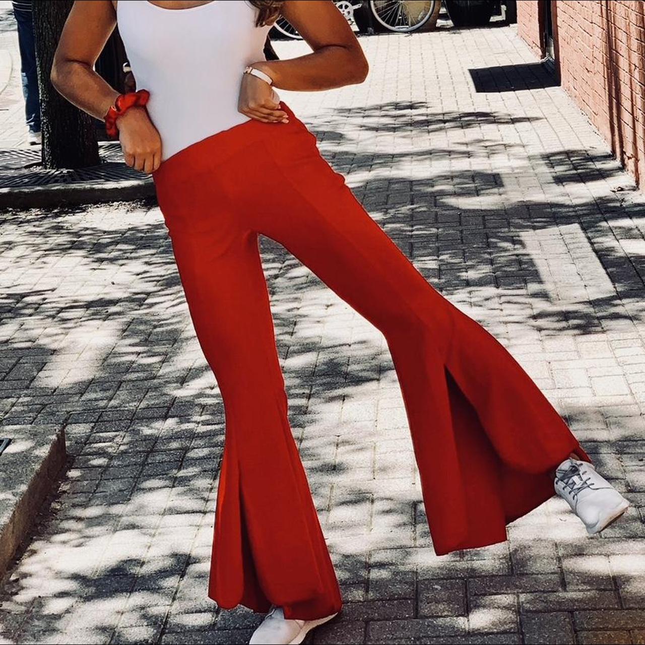 Red flare pants from INC in a size 2. There are two - Depop