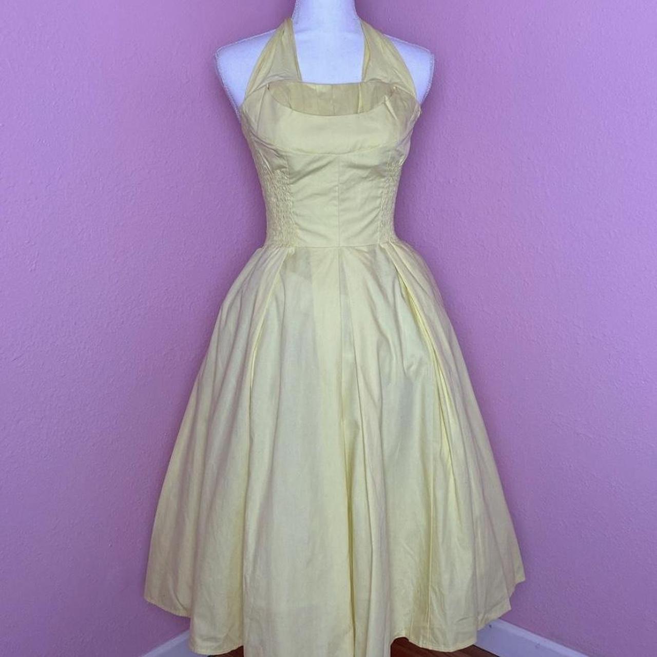 American Vintage Women's Yellow Dress | Depop