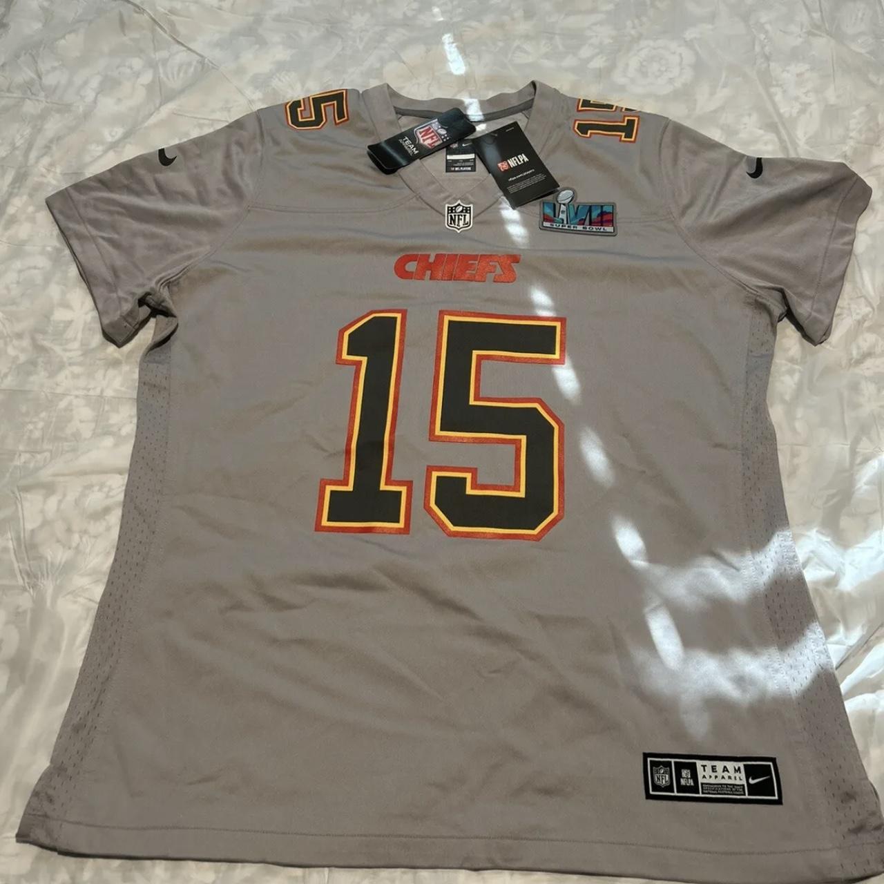 Patrick Mahomes Kansas City Chiefs Nike Super Bowl LVII Patch Atmosphere  Fashion Game Jersey - Gray