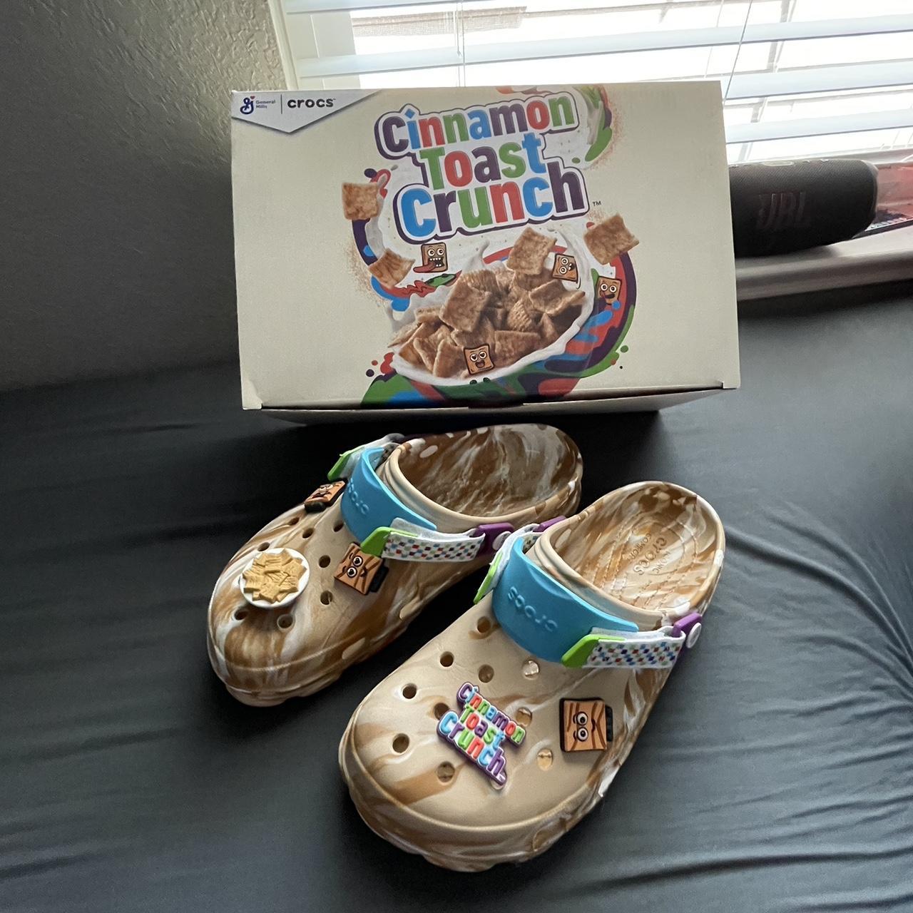 Cinnamon Toast Crunch Crocs Size 10 Almost Brand... Depop
