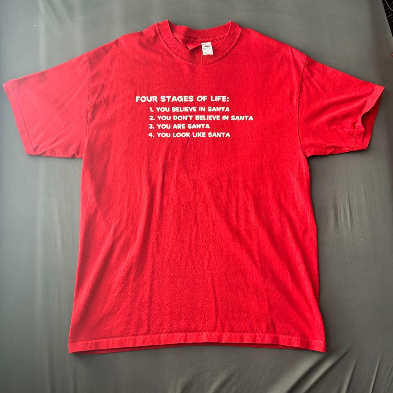 Santa Four Stages of Life Funny Tee - Depop