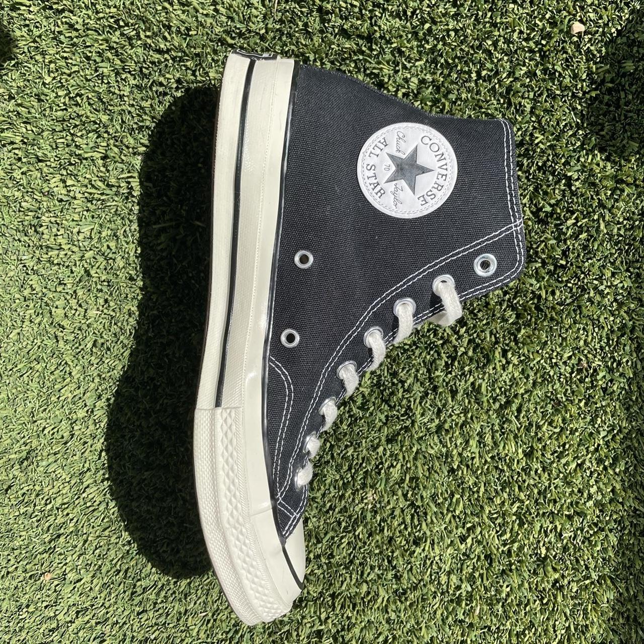 Converse Men's Black and Cream Trainers | Depop