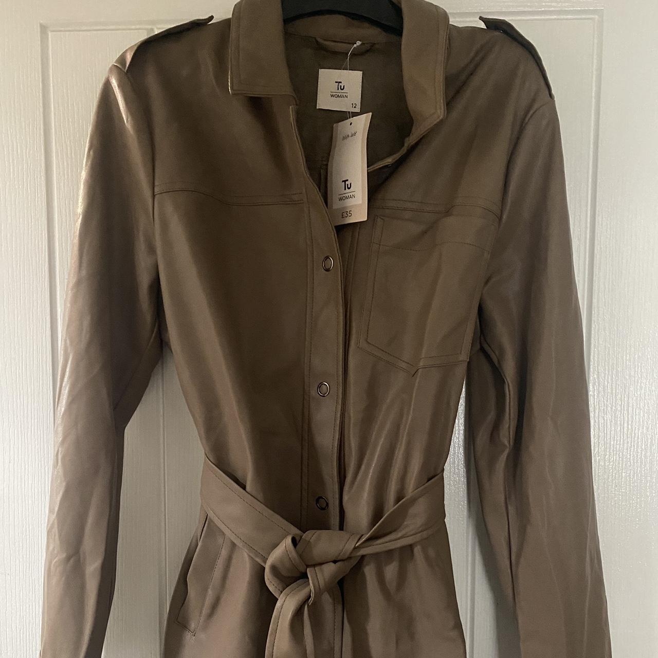 Women’s tu Sainsbury’s faux leather jacket shacket... Depop