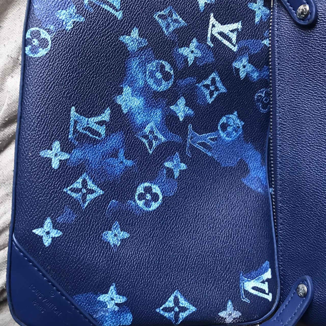 Genuine Louis Vuitton trio messenger bag, blue,... Depop