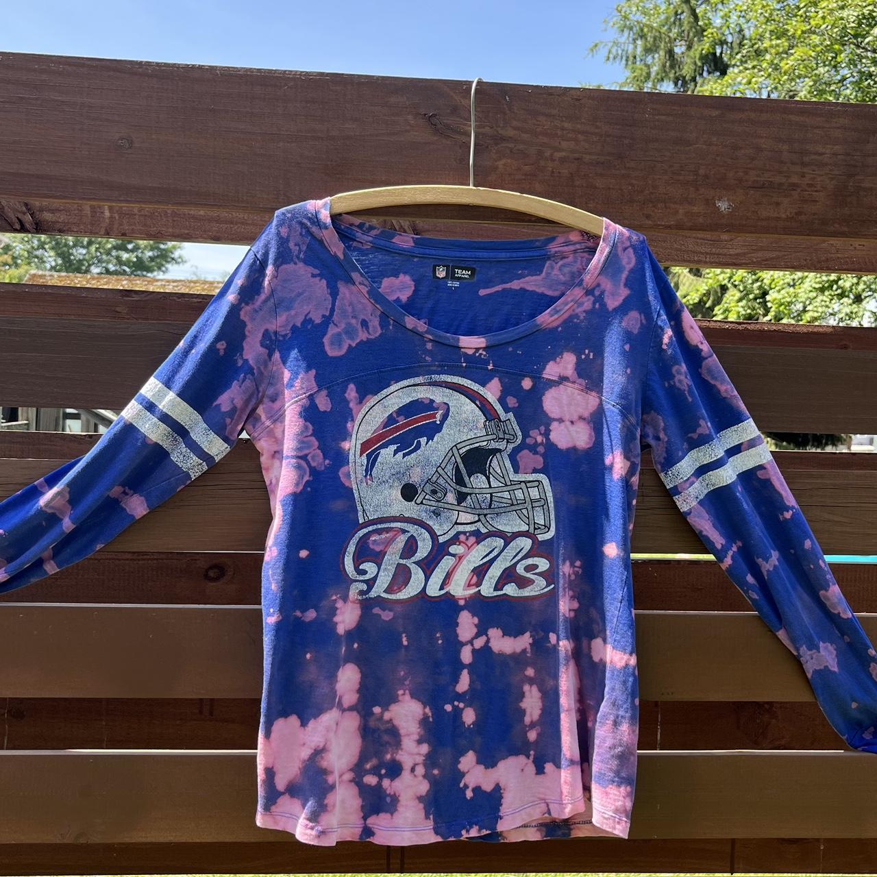 Upcycle Buffalo Bills Trucker Hat Bleach Tie dyed - Depop