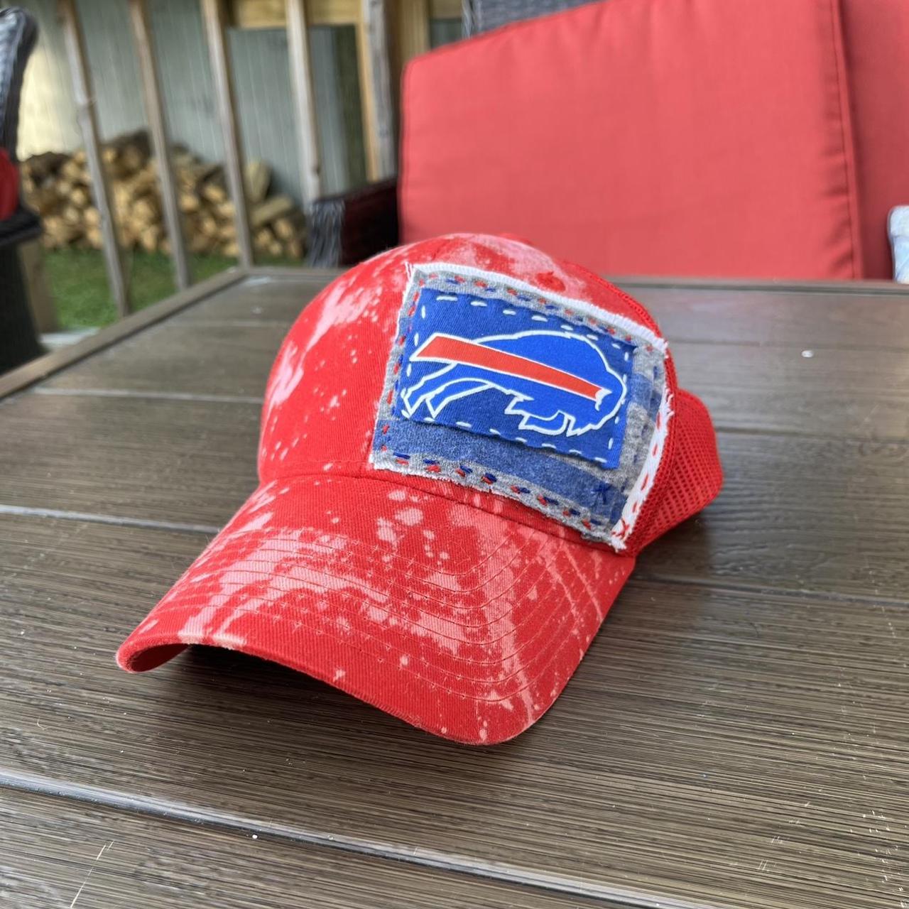 Upcycle Buffalo Bills Trucker Hat Bleach Tie dyed - Depop