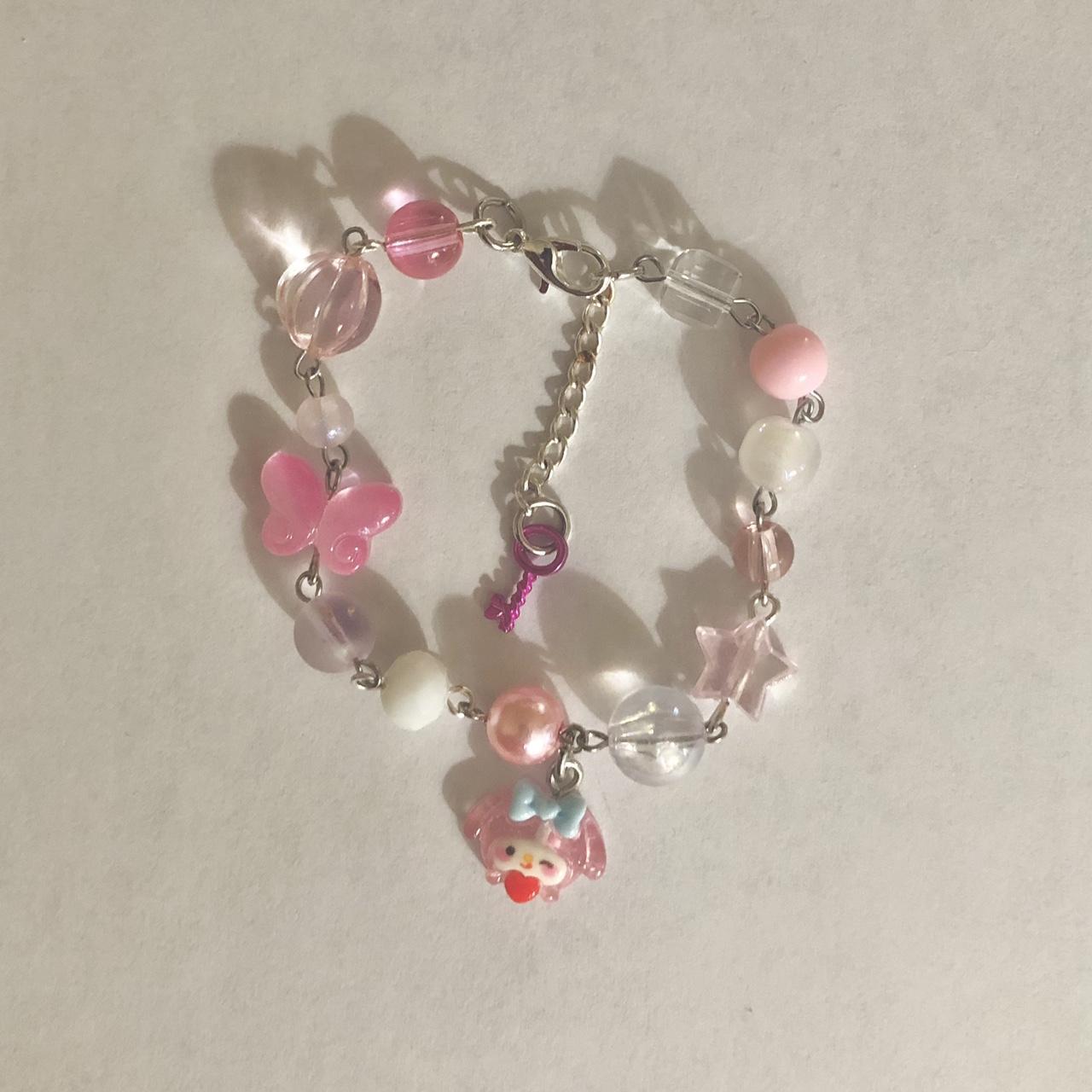 my melody bracelet handmade sanrio my melody... - Depop