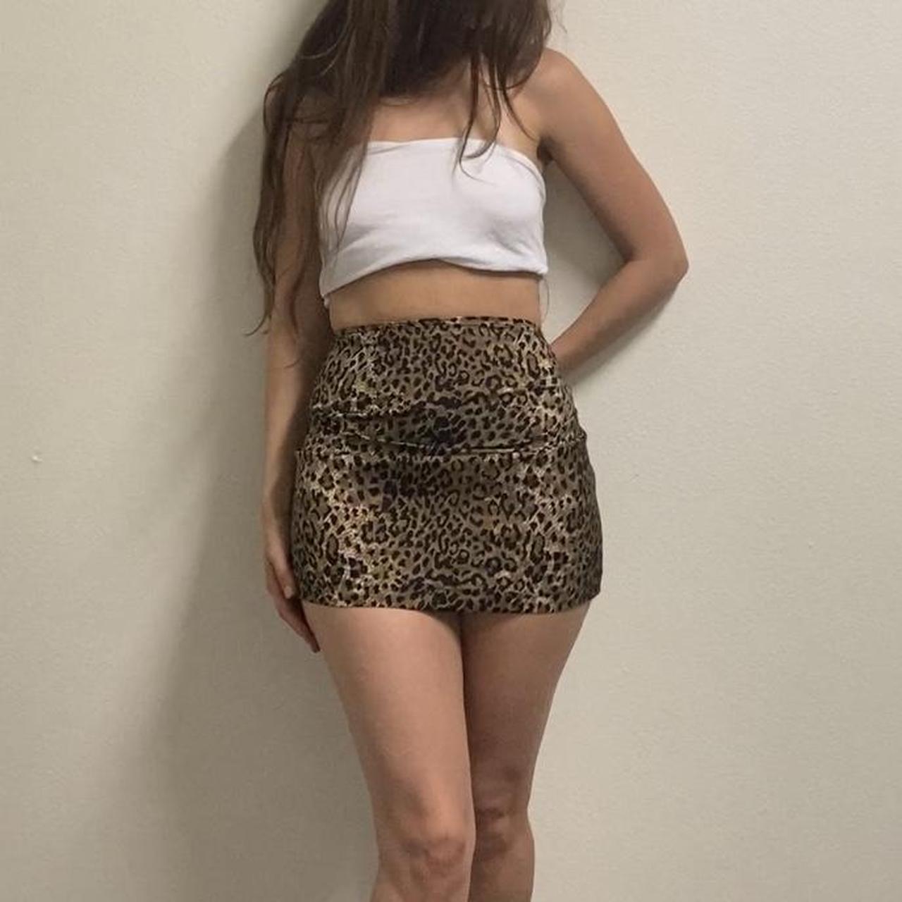 Leopard mini skirt outlet 80s