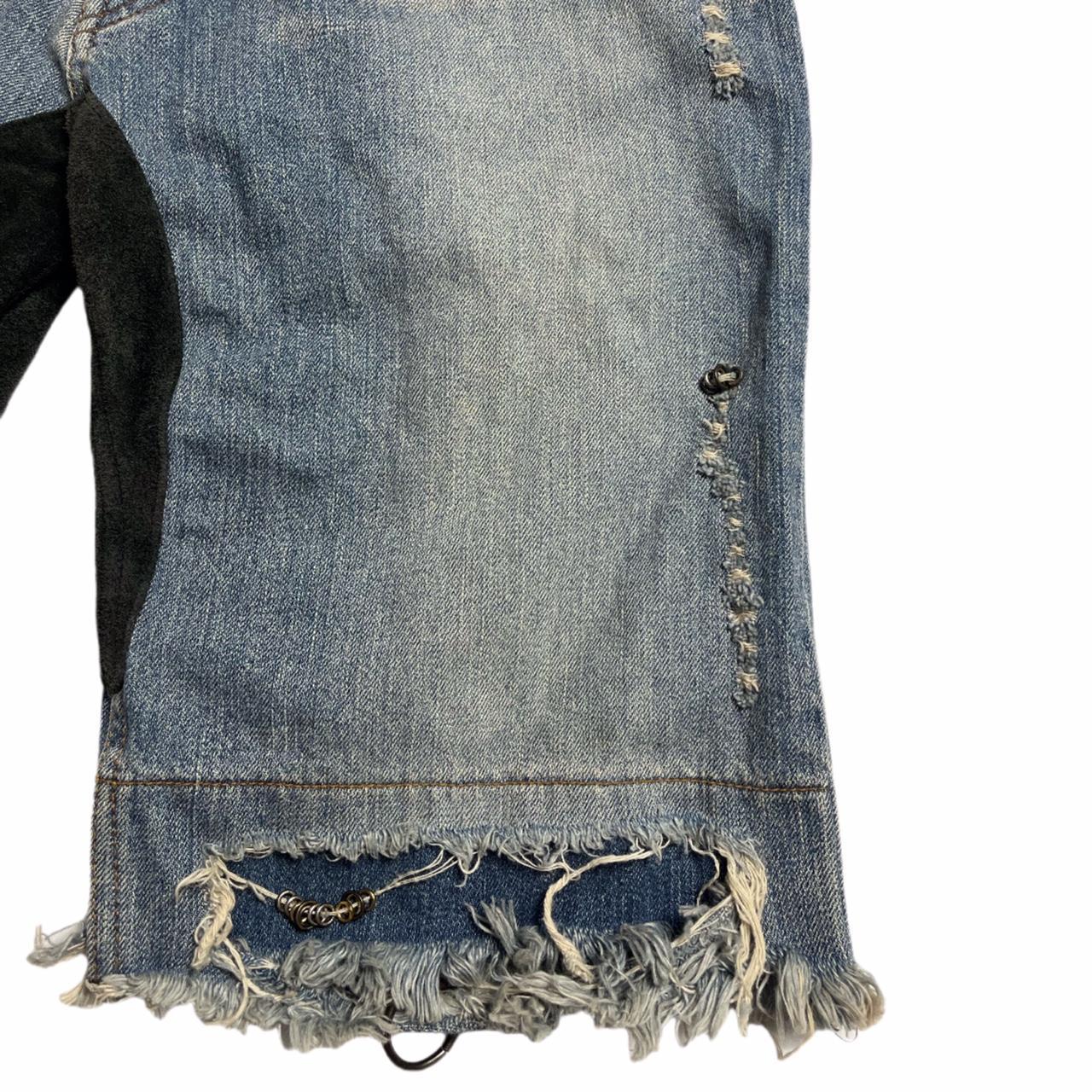 Ifsixwasnine Mudmax Pierced Denim Shorts Size 26 / | Depop