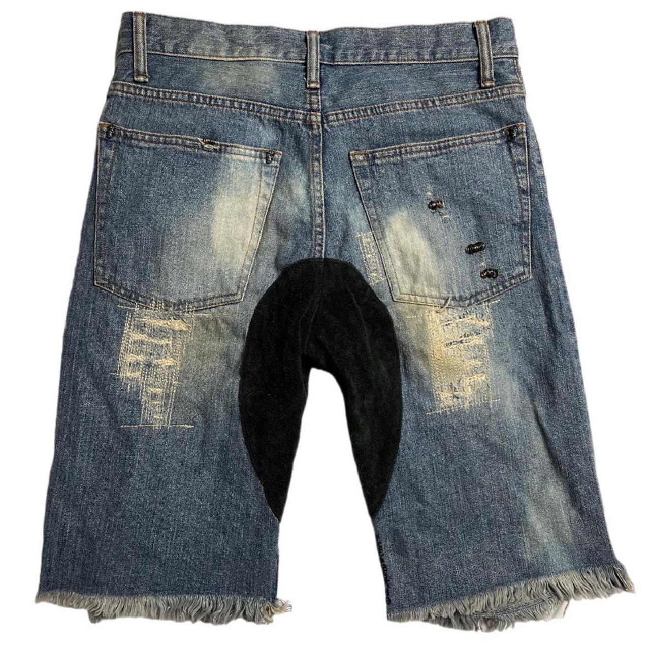 Ifsixwasnine Mudmax Pierced Denim Shorts Size 26 / | Depop