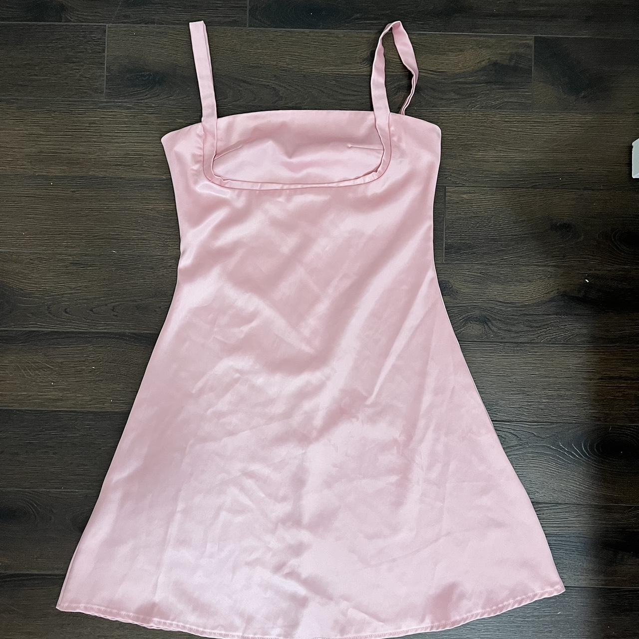 So Cute Just Didnt Fit Me Pink Mini Slip Dress - Depop