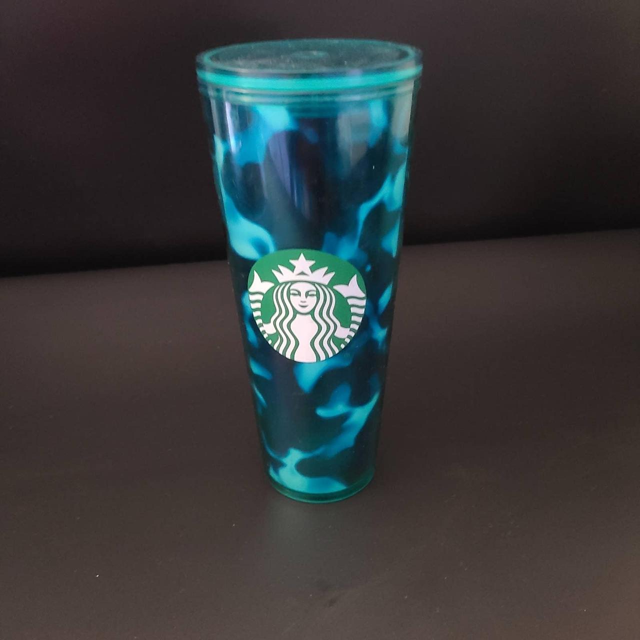 Starbucks Green Recycled Glass Cold Beverage Tumbler - Depop