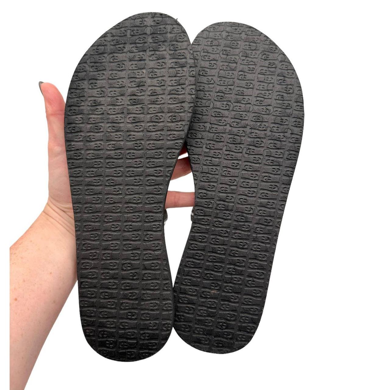 Sanuk Yoga Sandals Black & White Striped Fabric size - Depop