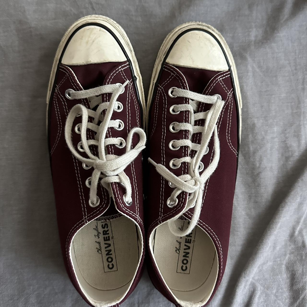 Converse Chuck 70s low top in Burgundy/ Wine color... Depop