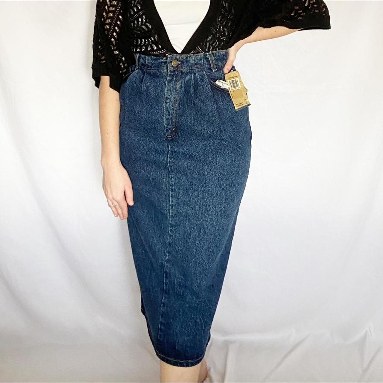 Denim midi skirt outlet 80s