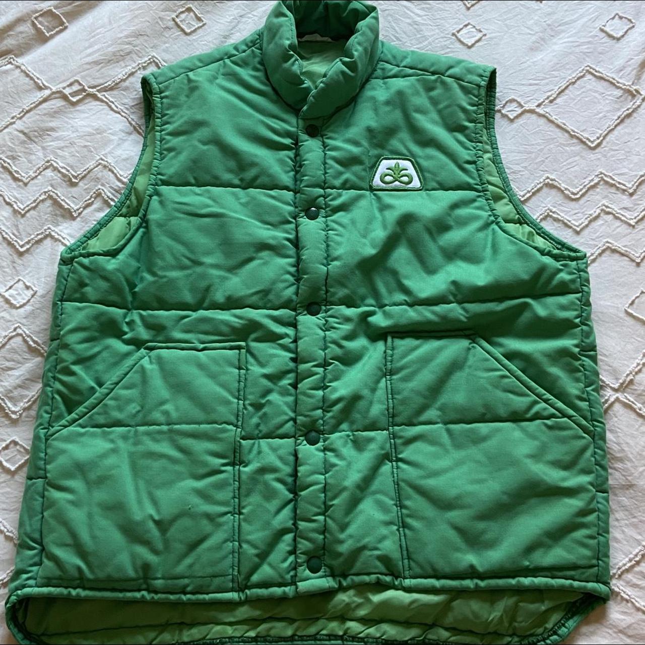 Vintage Pioneer Seed green puffer vest, Amazing...