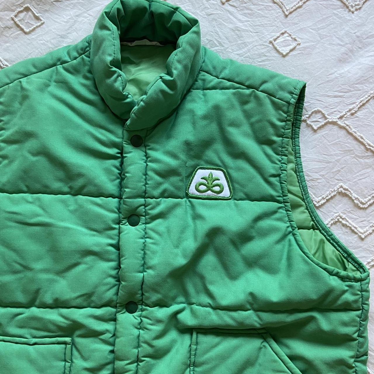 Vintage Pioneer Seed green puffer vest, Amazing...