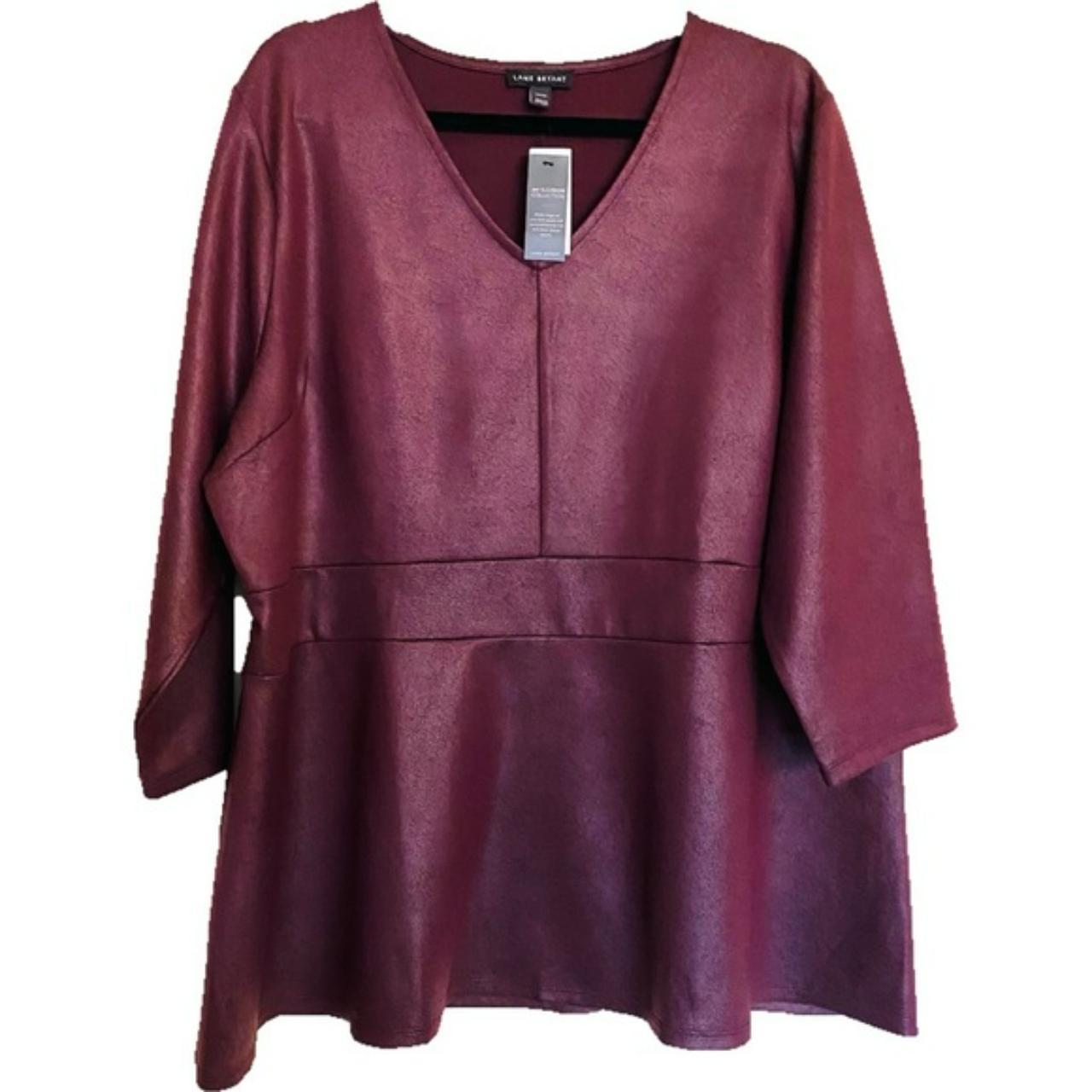 Lane Bryant Women's Burgundy Blouse Depop