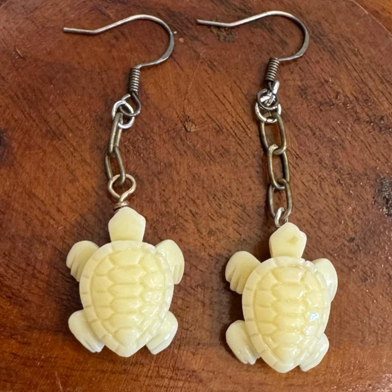 Artisan Crafted Women's Earrings - Cream/Yellow –… - image 1