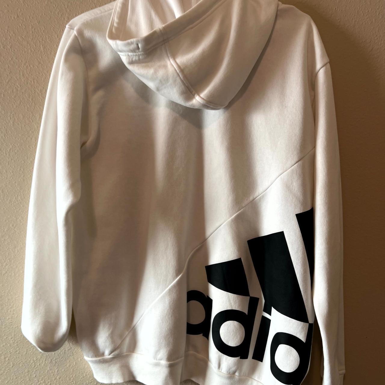 Adidas Men's White and Black Hoodie | Depop