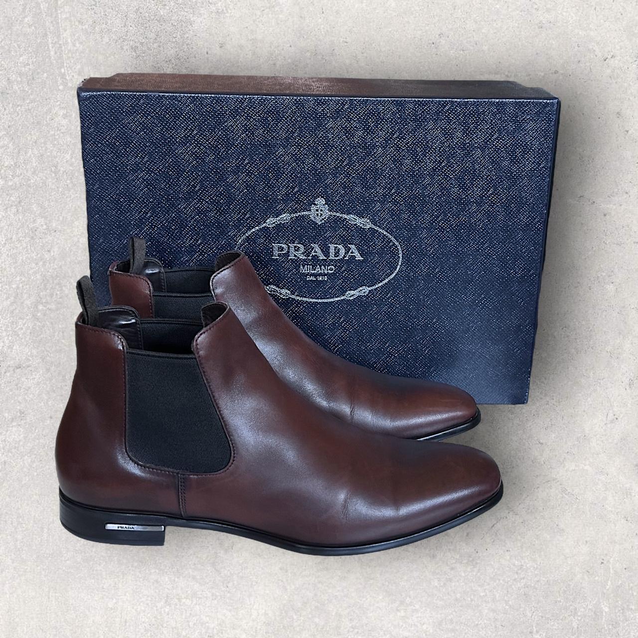 Prada Leather Chelsea Boots US Mens 7.5 UK. Depop