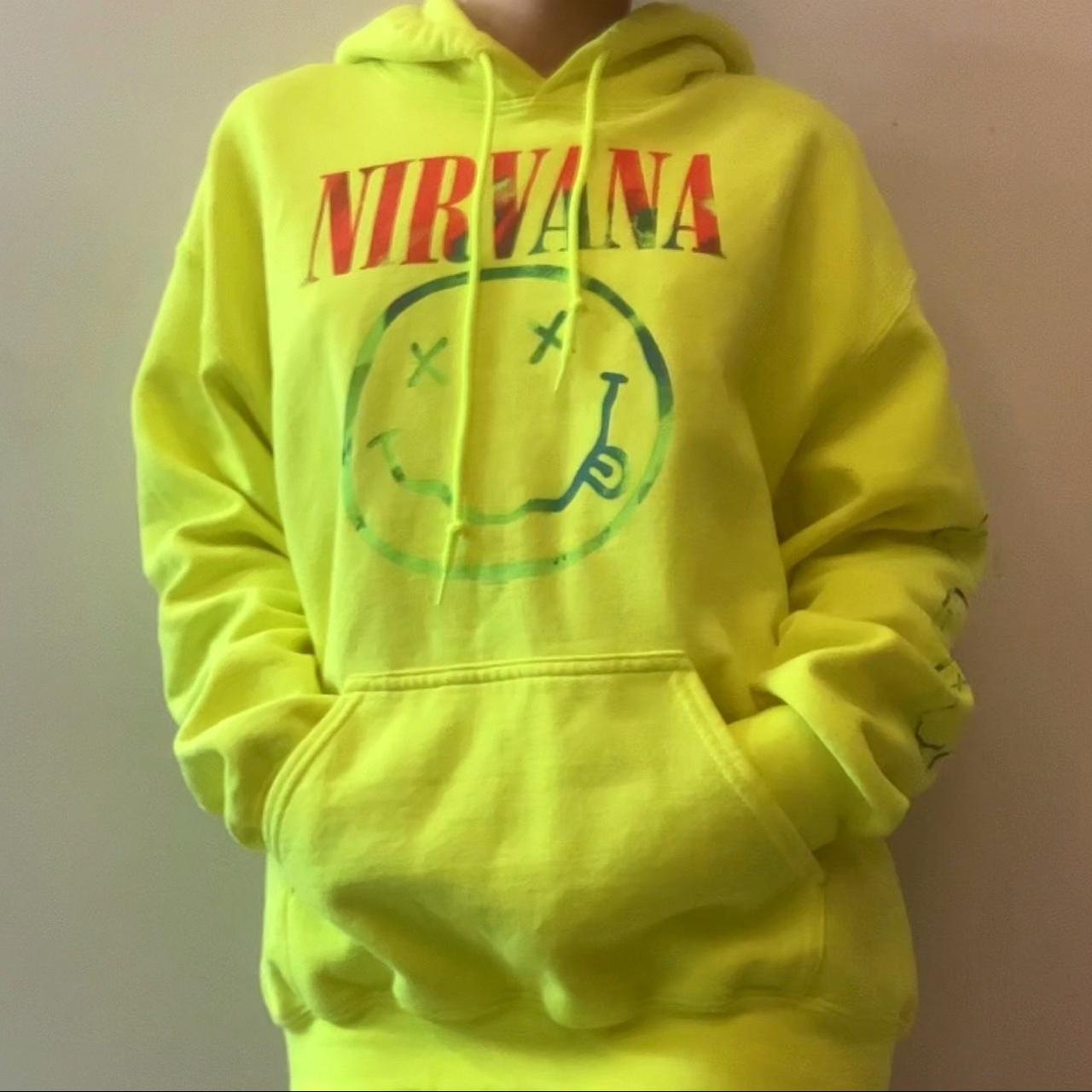 Women's Green and Yellow Hoodie | Depop