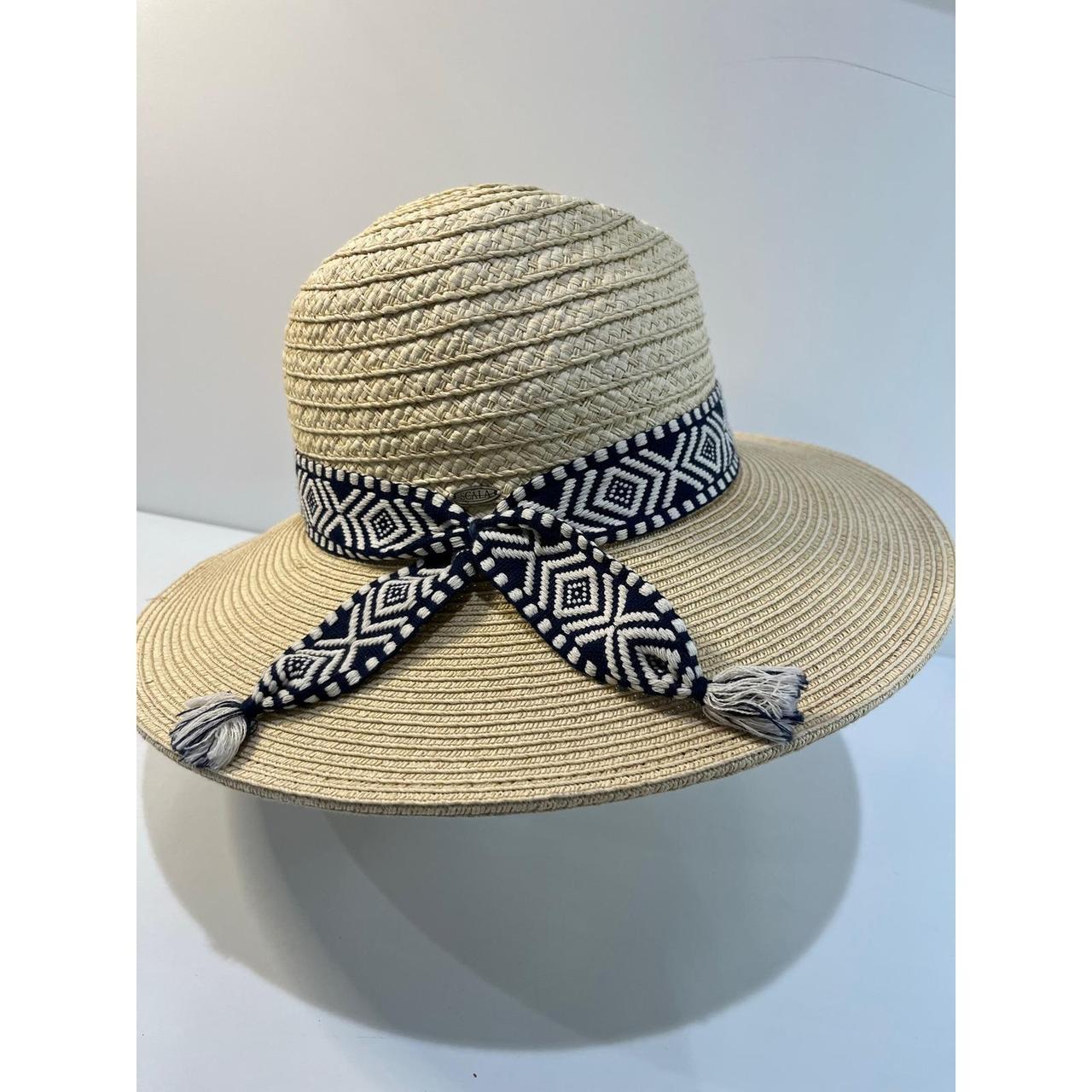 Scala Women's Straw hats - Tan/Blue – Scala Straw… - image 2