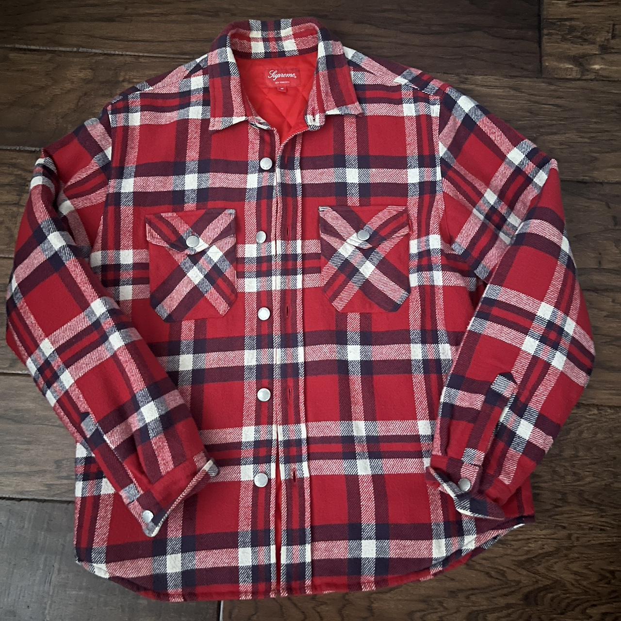 売り出し正本 supreme Arc Logo Quilted flannel Shirt | artfive.co.jp