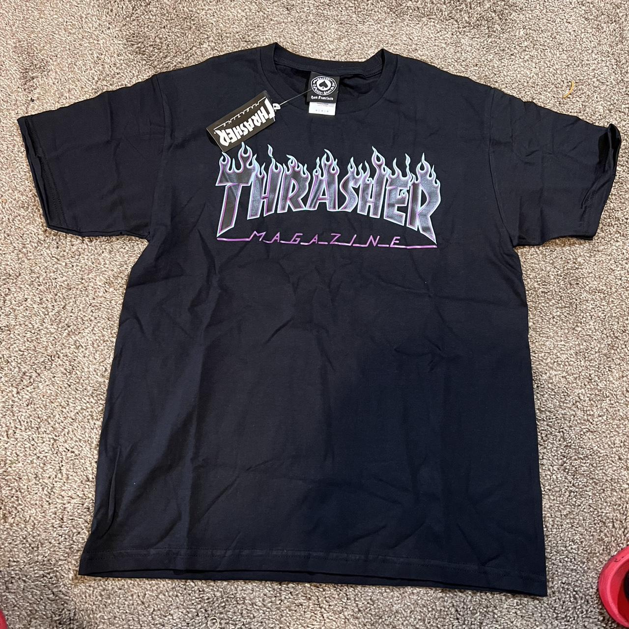 Thrasher Magazine Black/Purple Logo Tee -,