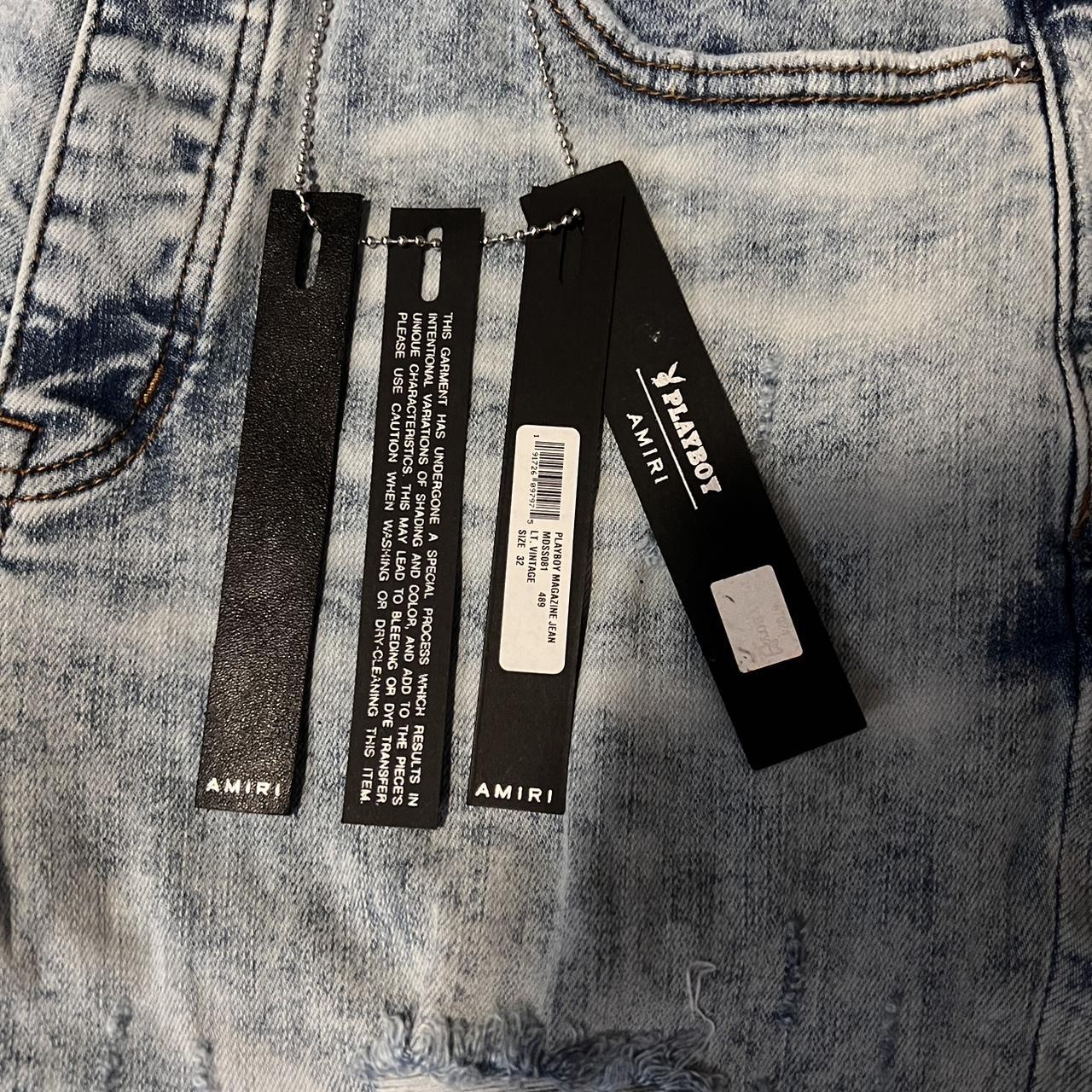 AMIRI × PLAYBOY Magazine Skinny Jeans 32 AMIRI Distressed Stretch Skinny Jeans Pants with Playboy Magazine