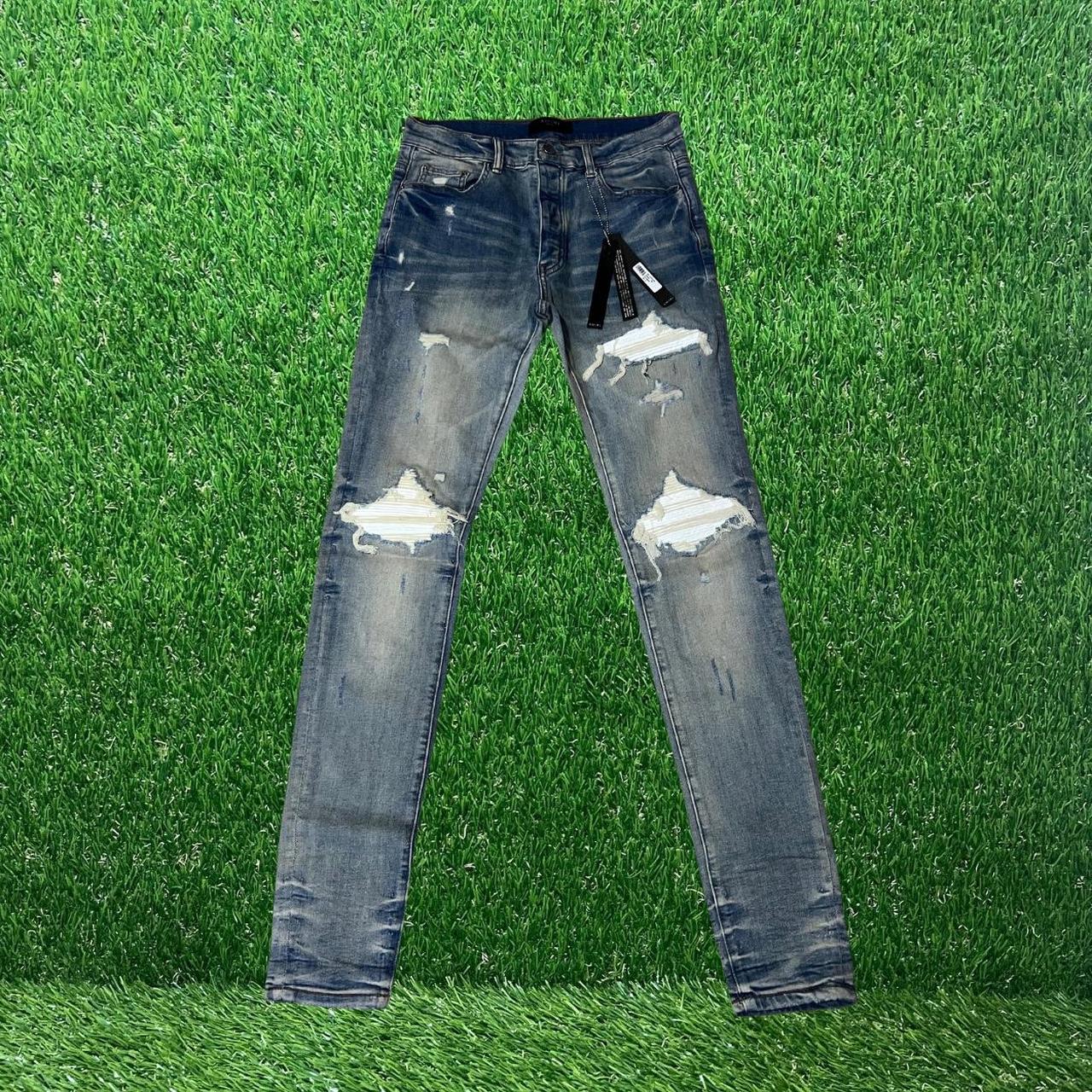 AMIRI Mike Amiri Clay White Suede MX1 Skinny Jean | Depop