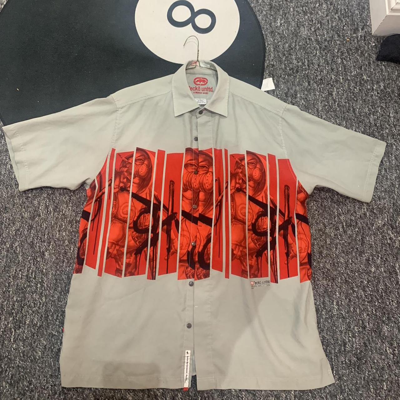 Ecko Unltd Shirt Red Graphic Design Size Large Depop 2907