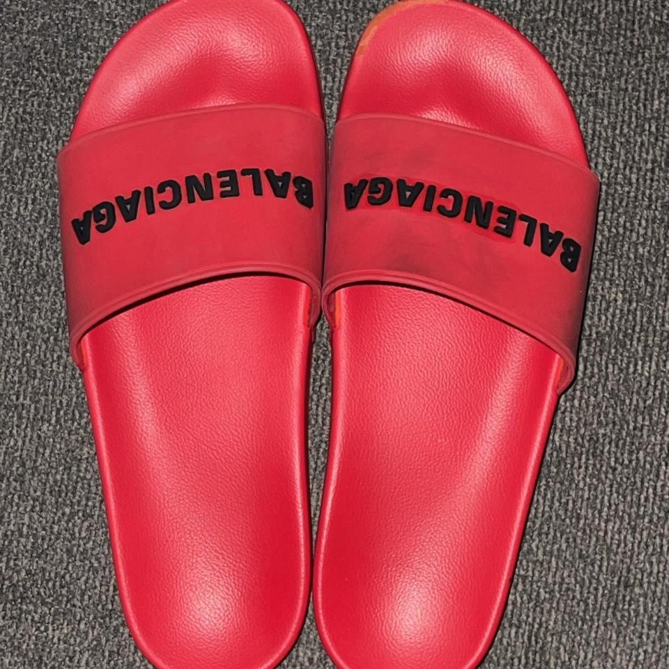 Balenciaga red online slides