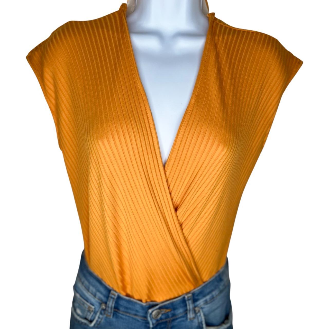 Zara Bodysuit Women's V neck Sleeveless Blouse... Depop