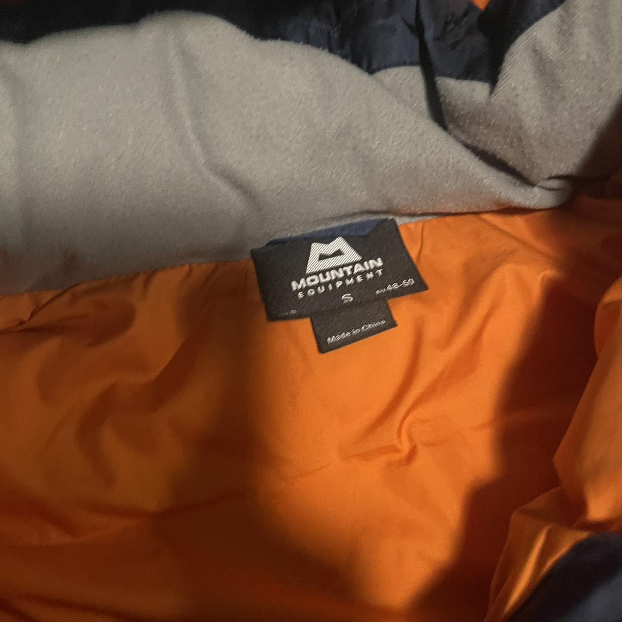 navy blue and orange mountain equipment coat paid... - Depop