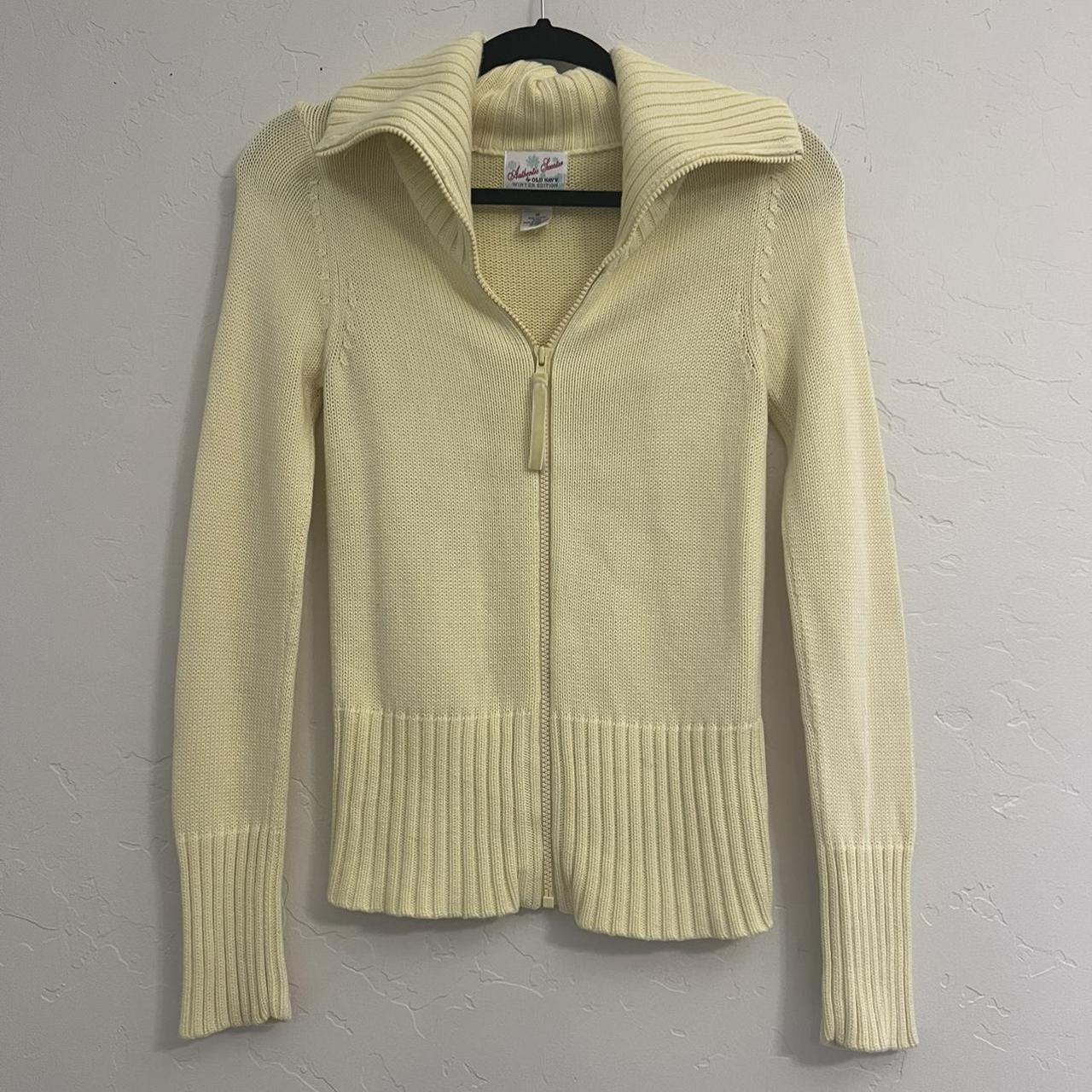 Vintage 90s/early 2000s. Old Navy Yellow Knit Jacket...