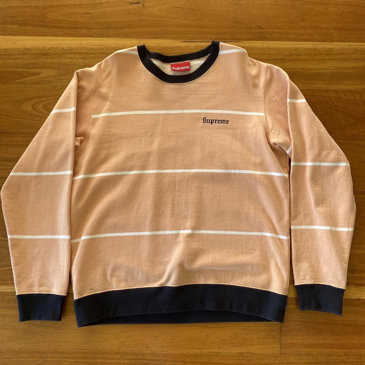 Supreme on sale striped sweatshirt