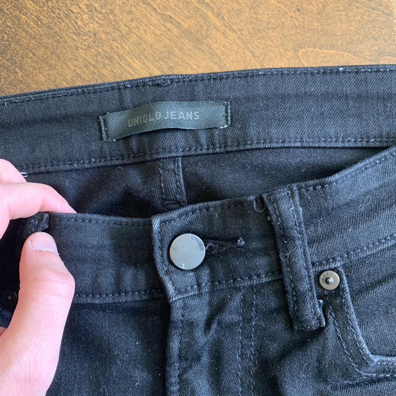 uniqlo black skinny jeans tag size 29/34 — true to... - Depop