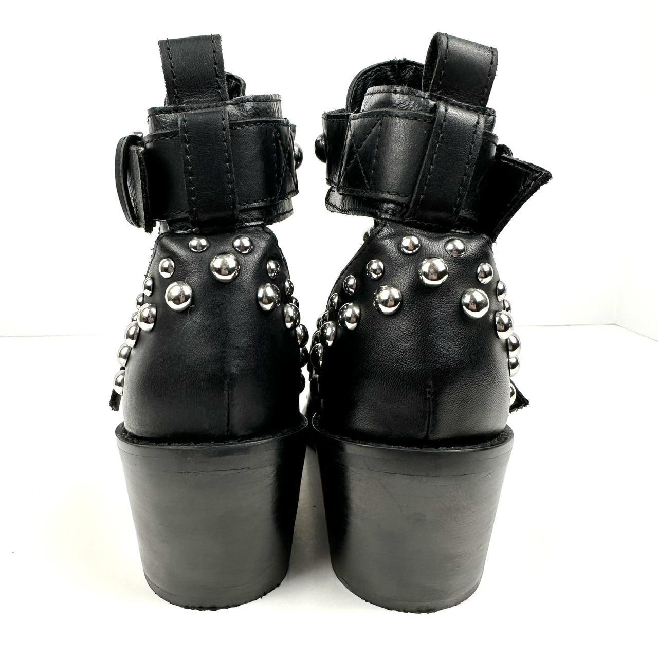 Kurt geiger black leather hot sale western heeled ankle boots