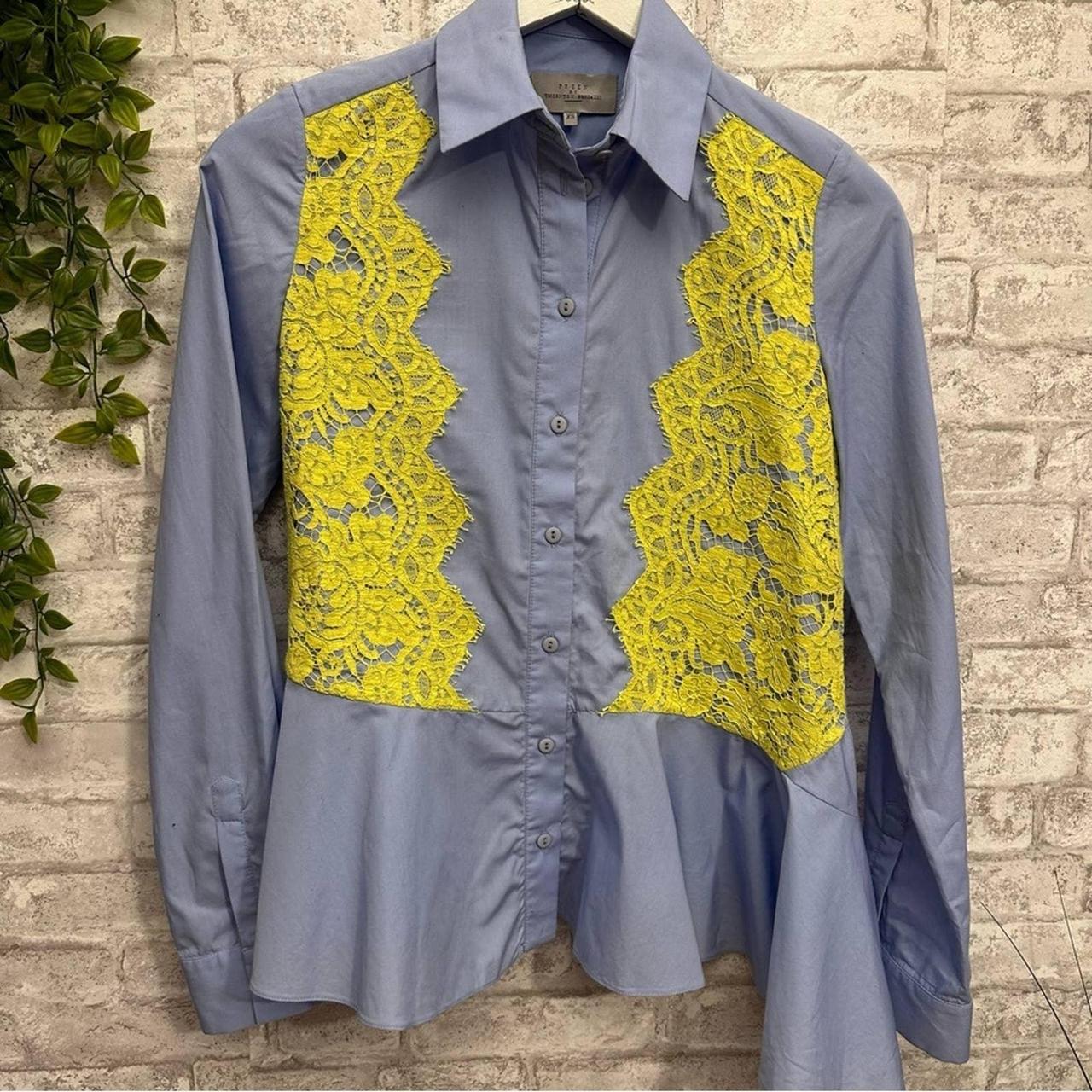 Preen Women's Blue and Yellow Blouse