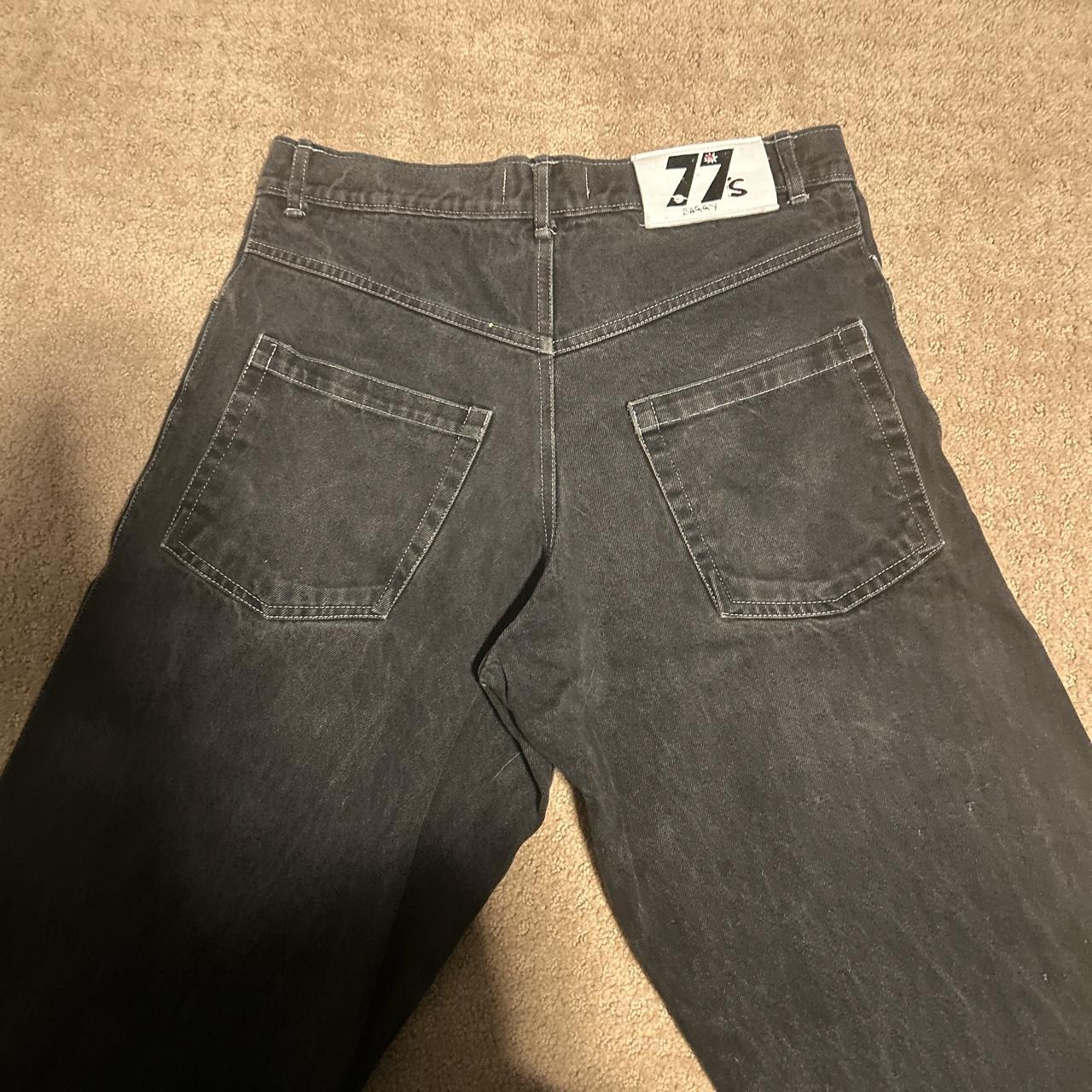 black/white contrast-stitch 77denim jeans These are... - Depop