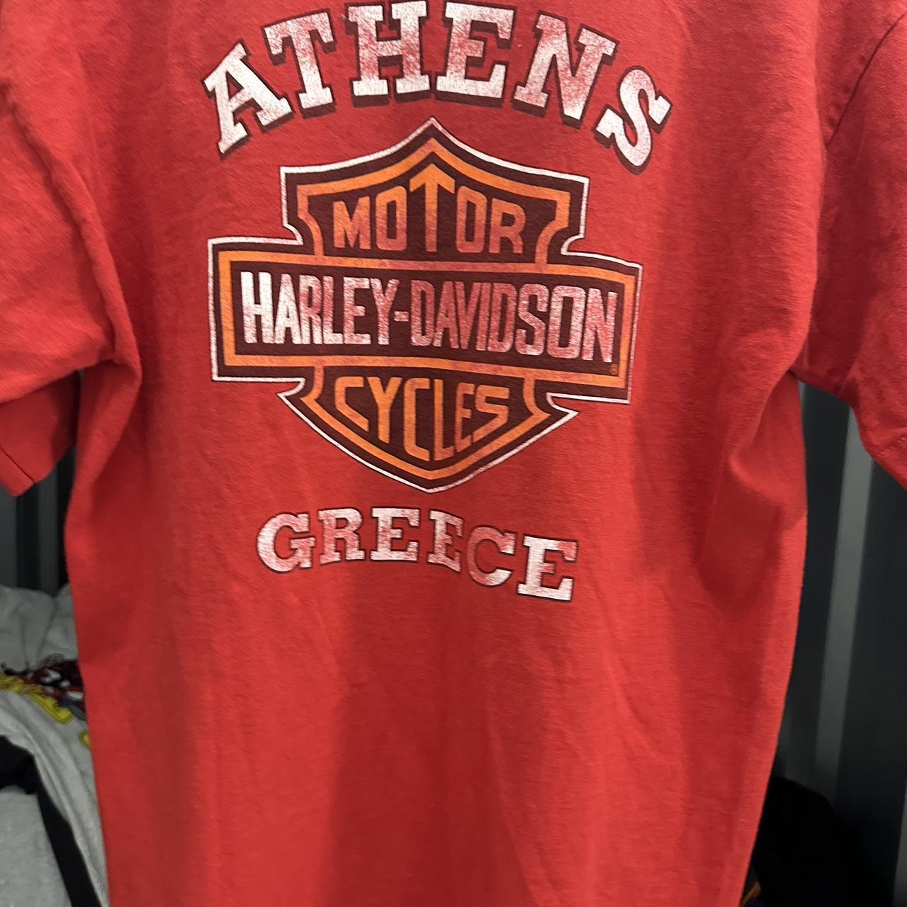 Vintage Harley Davidson Athens Greece Large Cut... - Depop