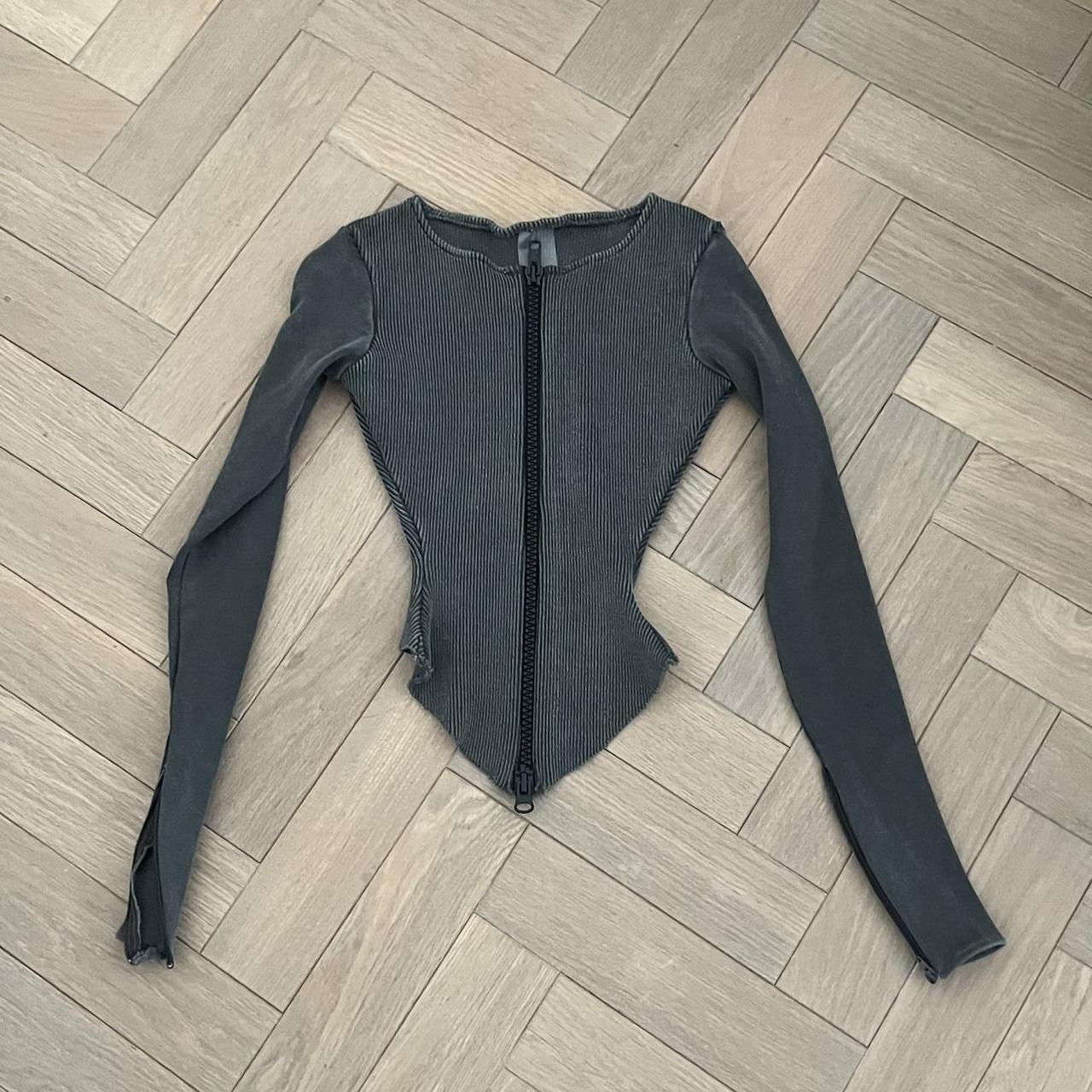 THE K LABEL rib fitted zip top Size S top klabel... Depop