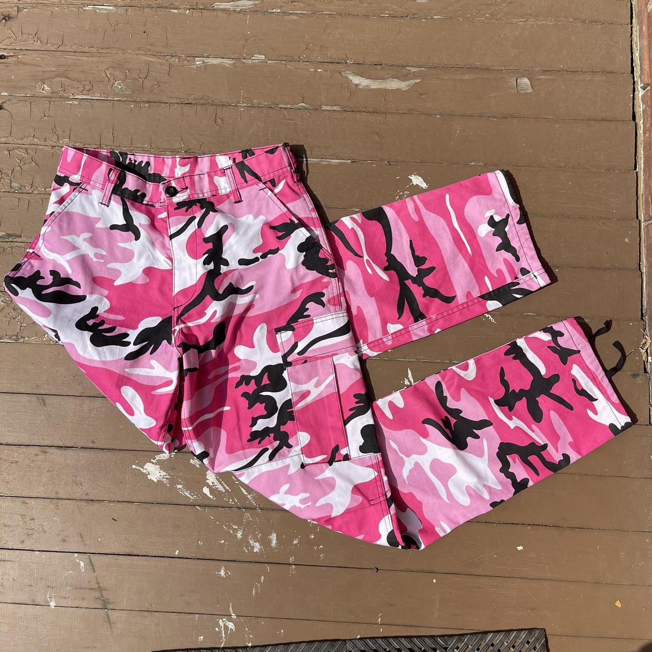 pink came rothco paratrooper pants adjustable... - Depop