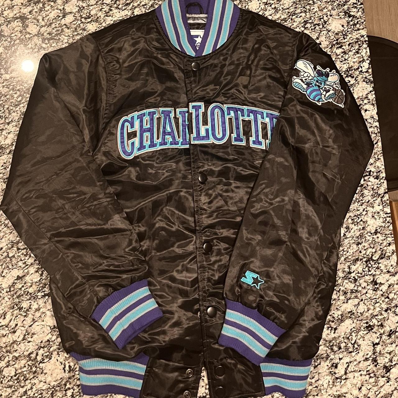 Vintage Starter Charlotte Hornets Warm-up Jacket - Depop