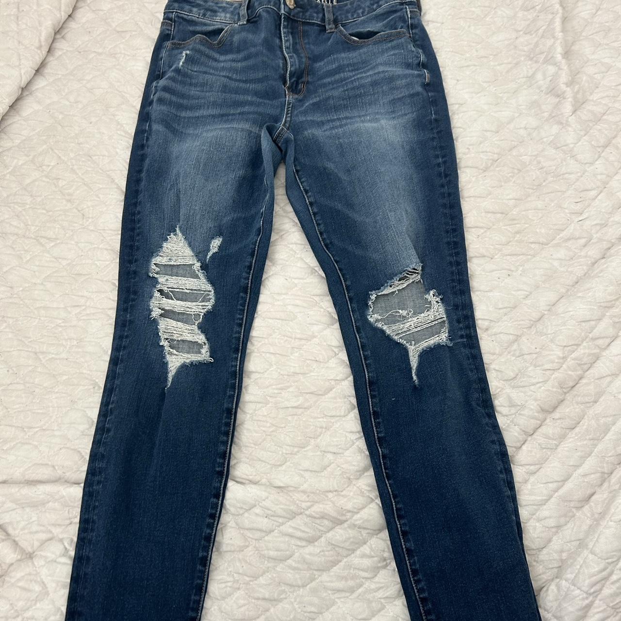 ripped skinny jeans - american eagle outfitters - - Depop