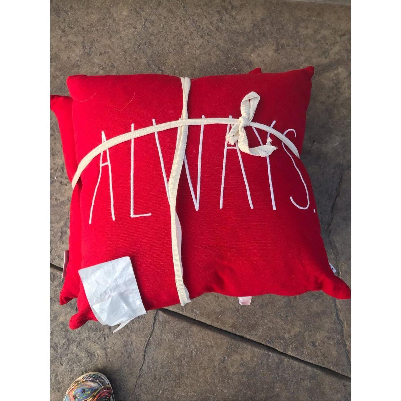 Rae Dunn Cotton Red Two 18”Decorative Throw Pillows... Depop